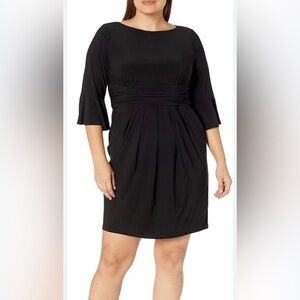 Eliza J Plus 22W little black Dress with Flounce sleeves